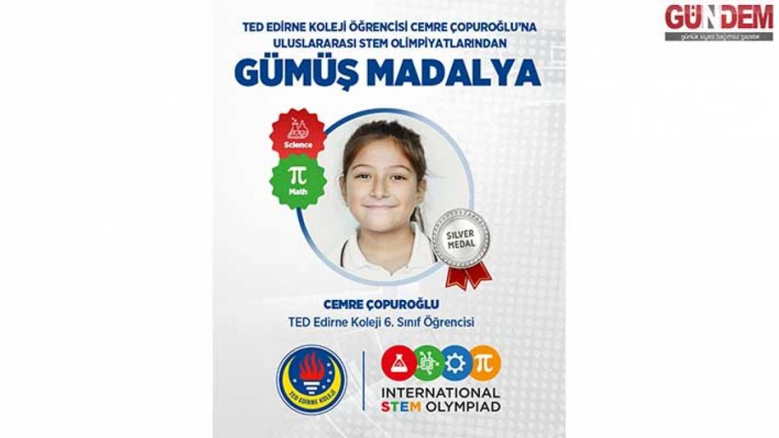 TED Edirne Koleji Öğrencisi Dünya İkincisi Oldu