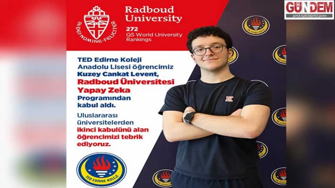 TED Edirne Koleji Öğrencisinden Büyük Başarı