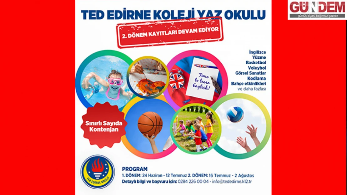 TED Koleji yaz okulu programı kayıtları sürüyor