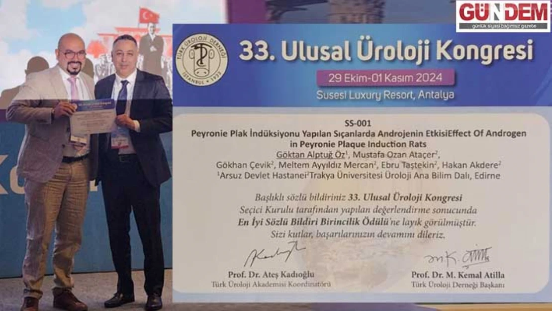 Üroloji Kongresinden Ödülle Döndüler