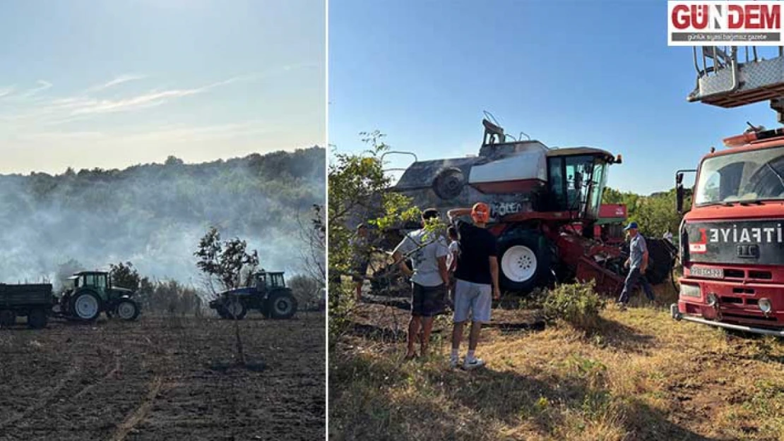 Yangın biçerdöverde başlayıp ormanlık alana sıçradı
