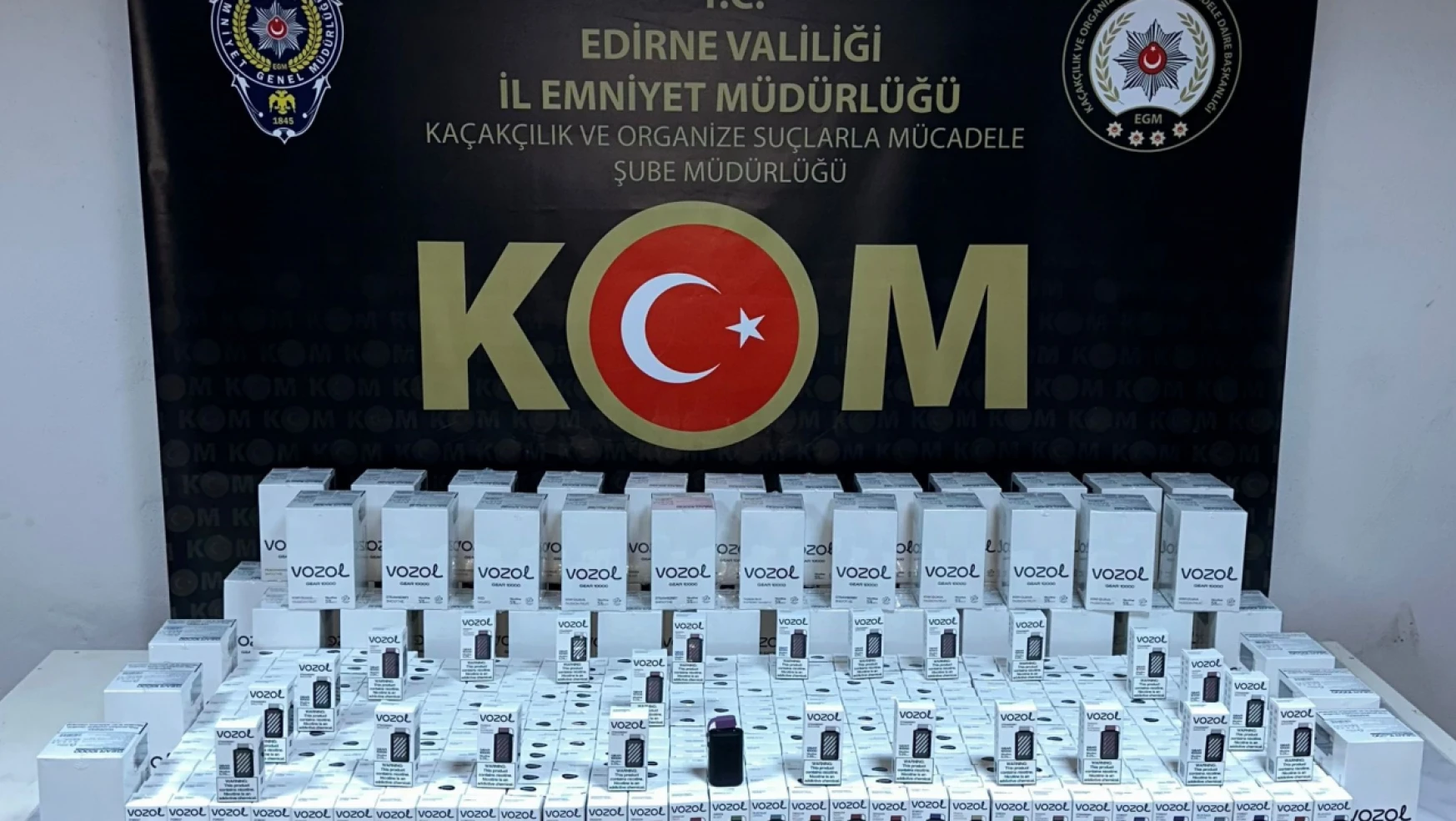 Edirne'de 1000 elektronik sigara ele geçirildi