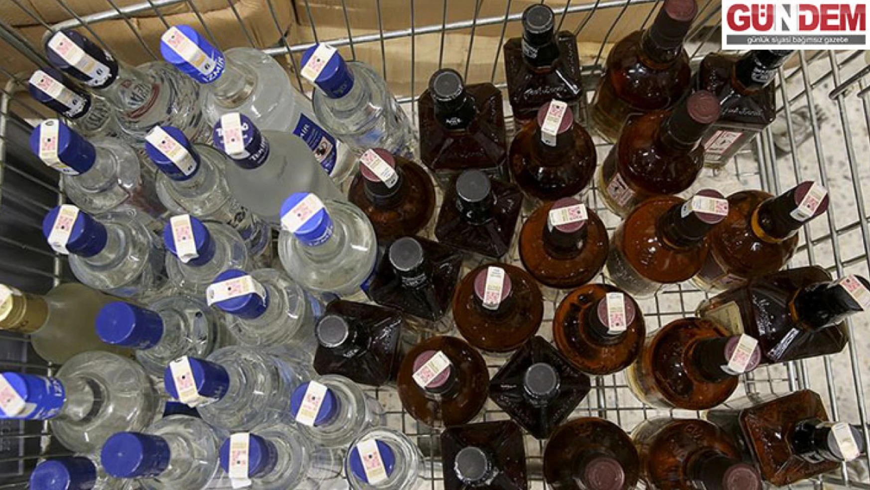 Edirne'de 65 şişe kaçak içki ele geçirildi