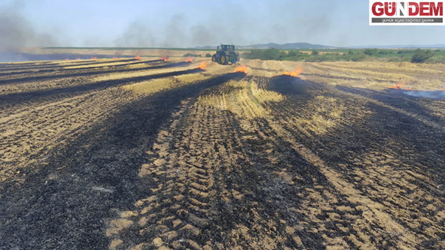 Edirne'de buğday ekili tarlalarda çıkan yangın söndürüldü