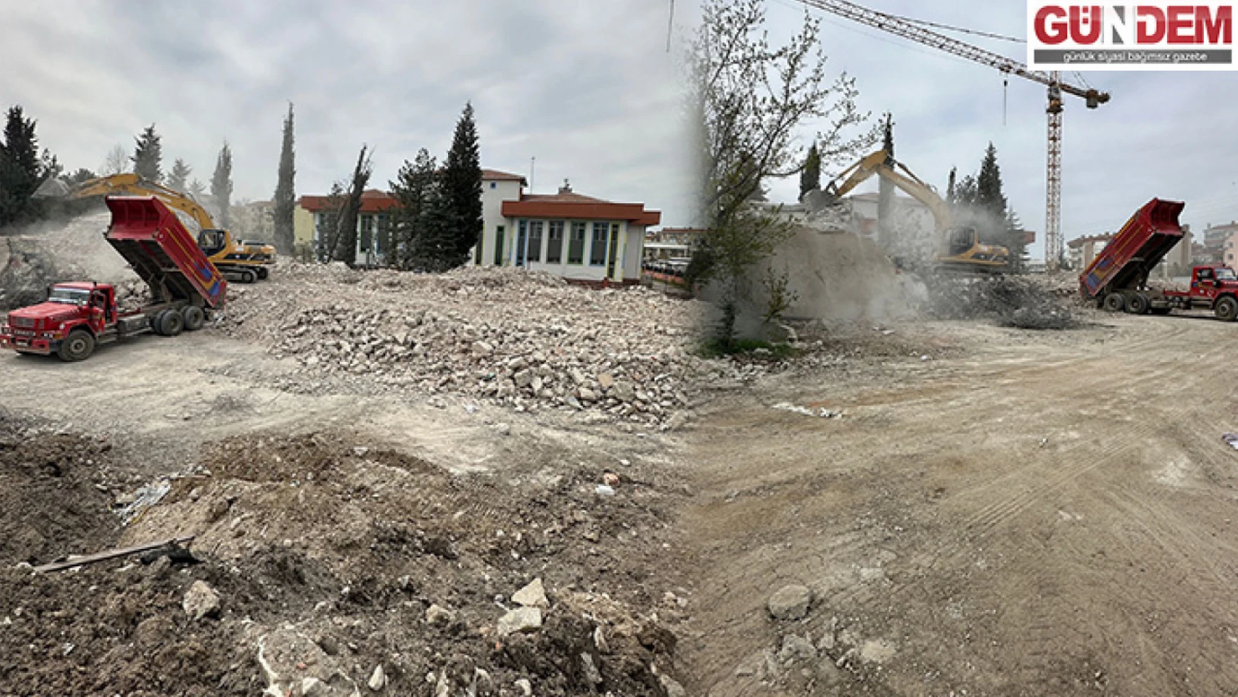 Edirne'de depreme dayanıksız olduğu belirlenen okul yıkıldı