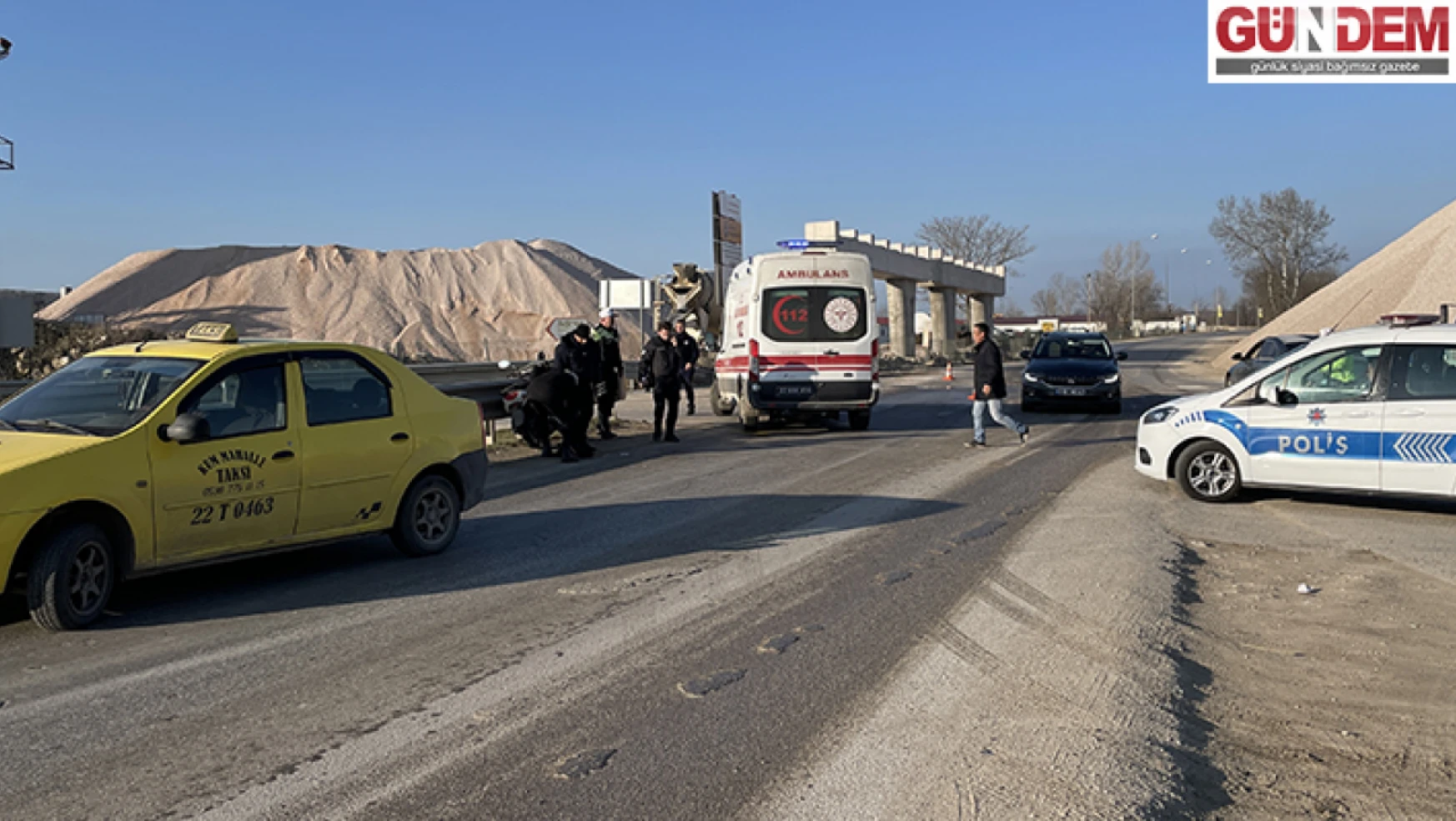 Edirne'de devrilen motosikletteki yolcu yaralandı