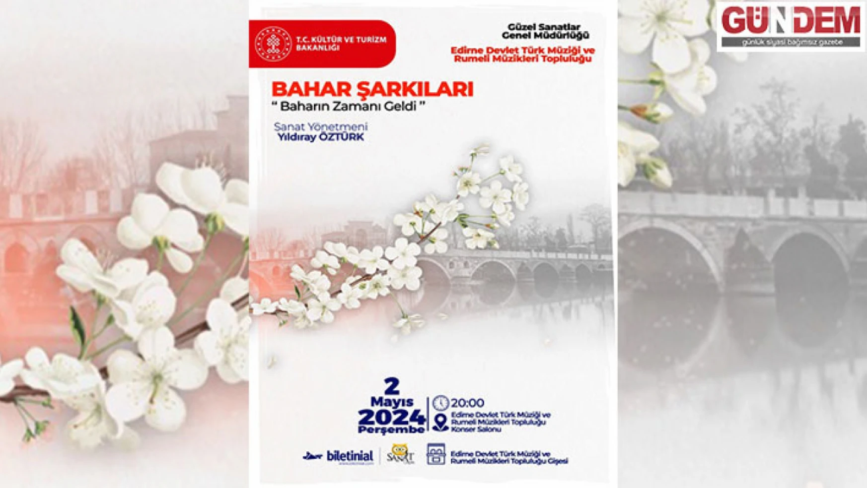 Edirne'de Klasik Türk Müziği konseri düzenlenecek