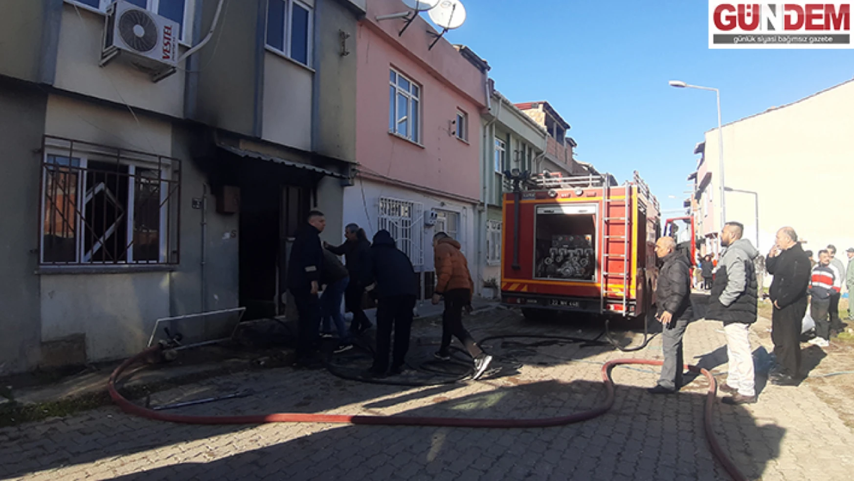 Edirne'de sobadan kaynaklı bir evde yangın çıktı
