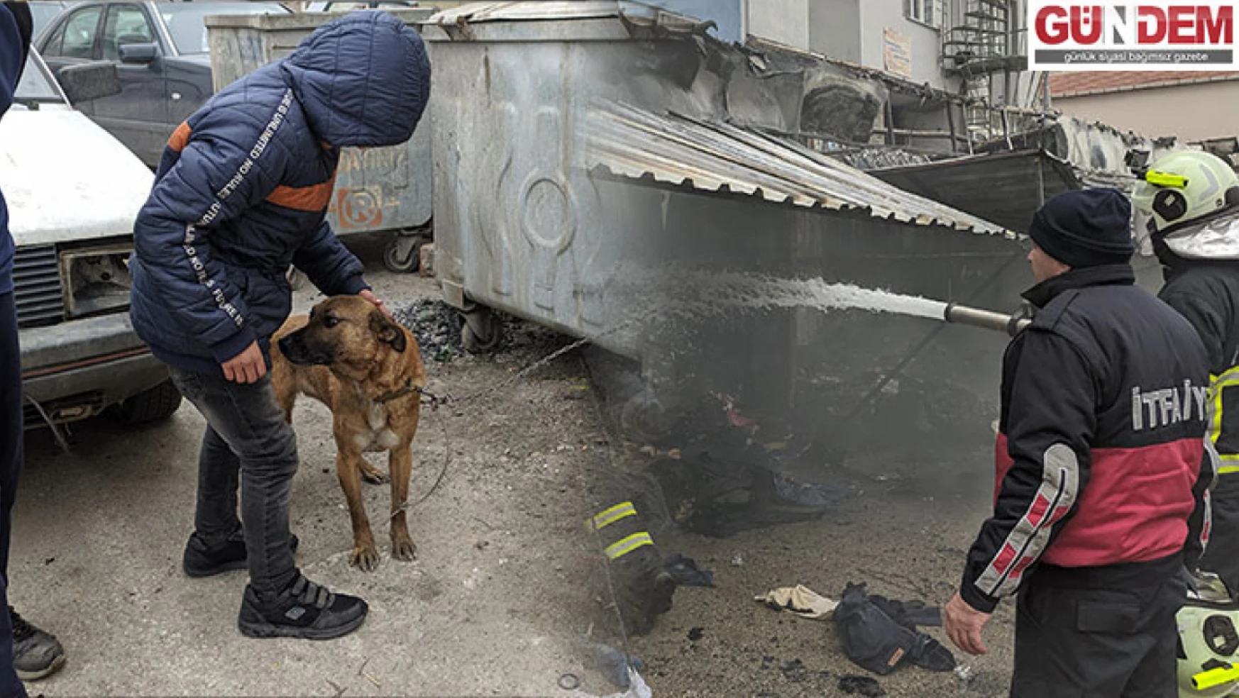 Edirne'de yangında mahsur kalan köpeği itfaiye ekipleri kurtardı