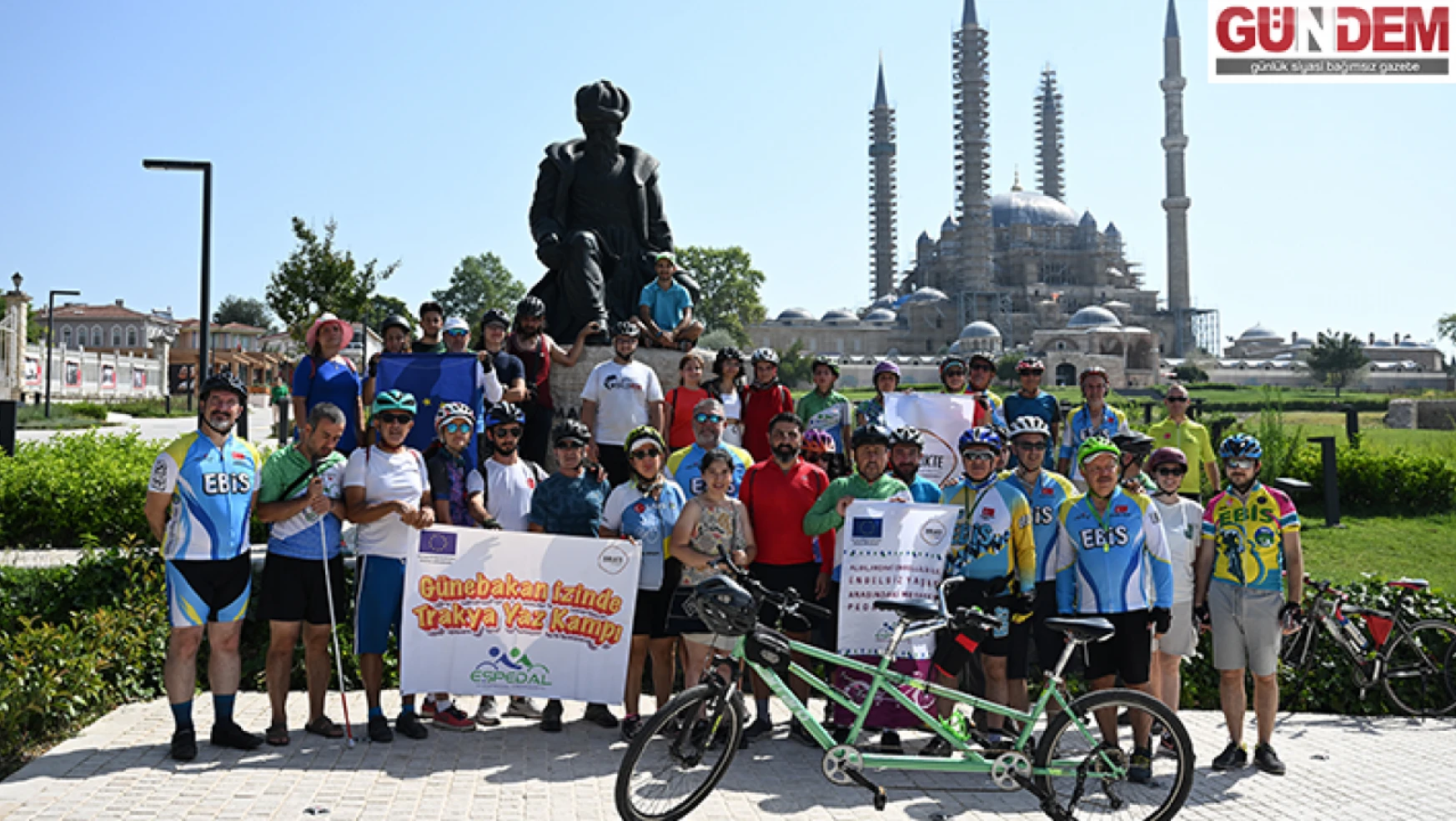 Eşpedal Derneği üyesi bisikletçiler, Edirne'de buluştu