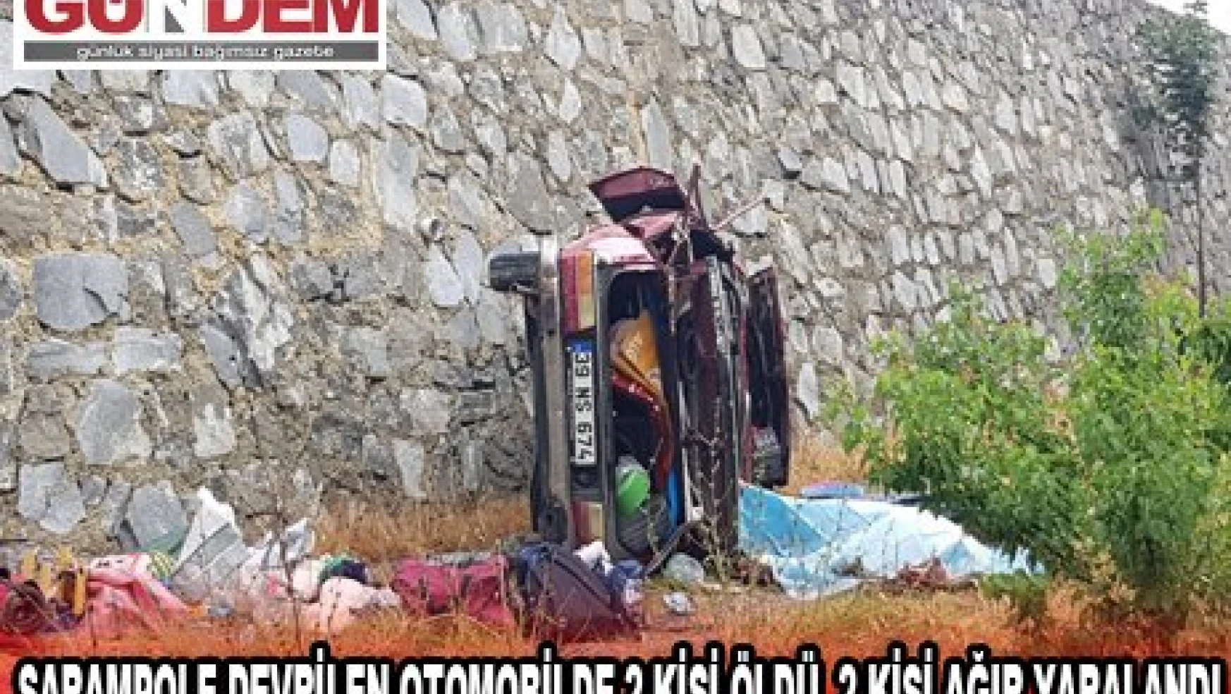 Edirne'de şarampole devrilen otomobildeki 2 kişi öldü, 2 kişi ağır yaralandı