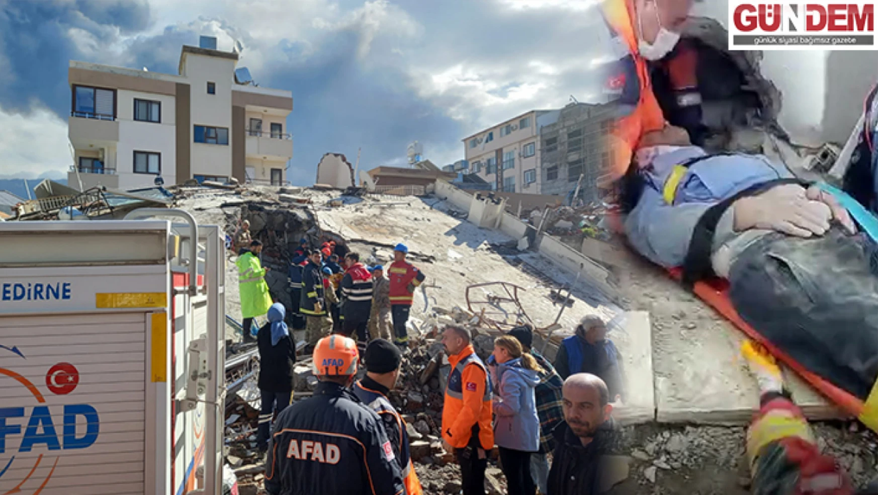 Hatay'da bir kişi Edirne AFAD ekiplerince 47 saat sonra deprem enkazından kurtarıldı