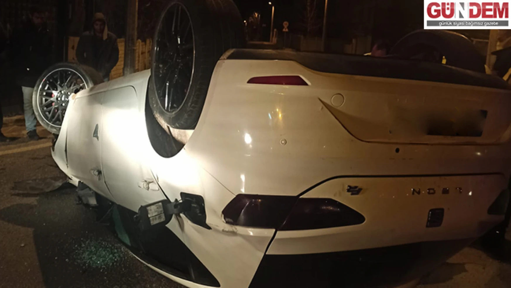 Lüleburgaz'da takla atan otomobilin sürücüsü yaralandı