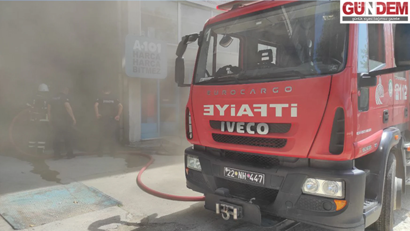 Marketin deposunda çıkan yangın söndürüldü