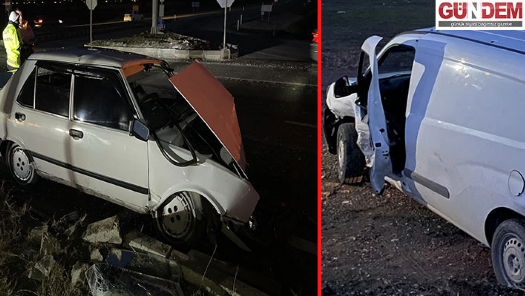 Otomobille hafif ticari aracın çarpıştığı kazada 6 kişi yaralandı