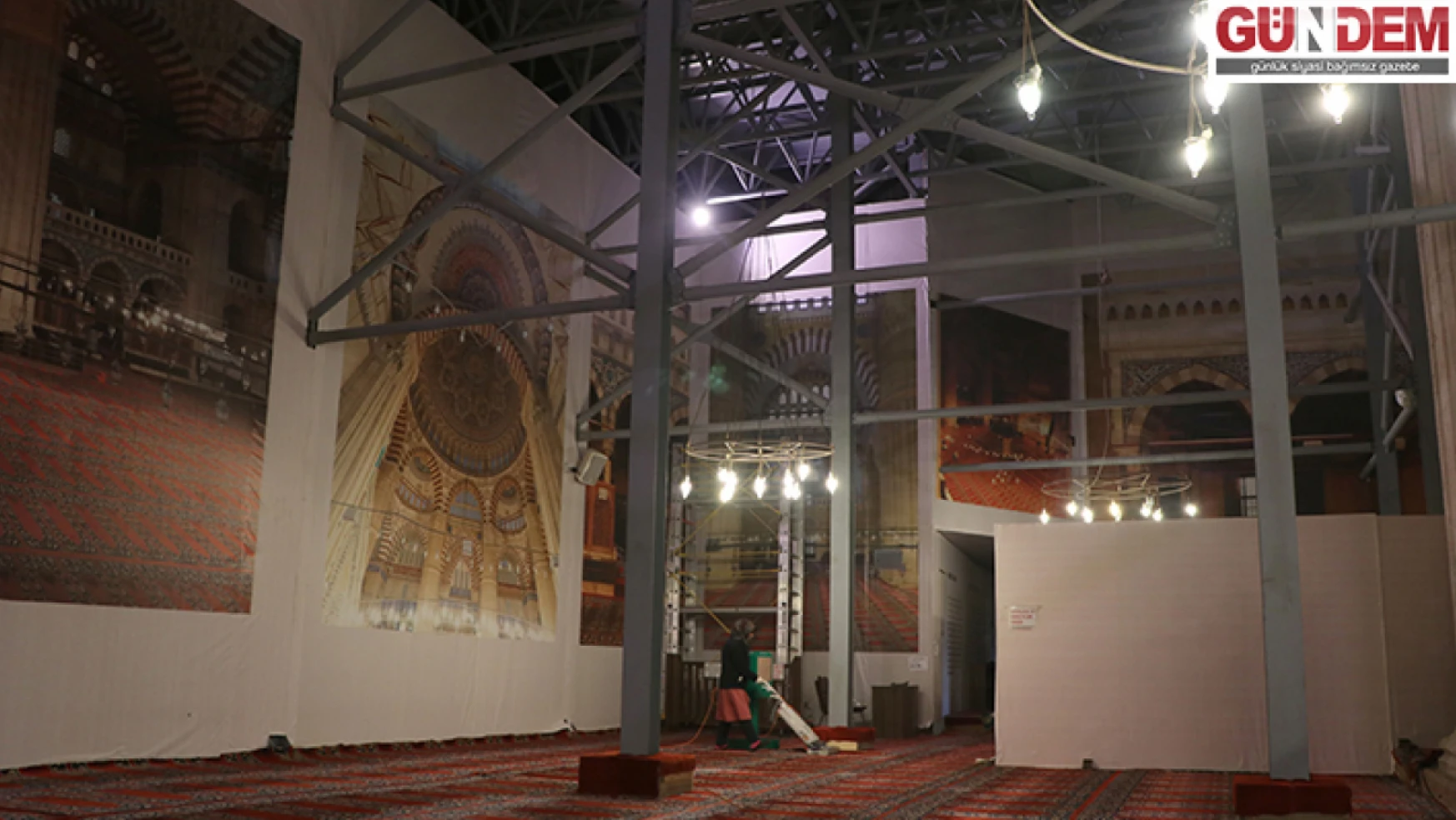 Restorasyonu süren Selimiye'de iç mekan çalışmalarının yıl sonuna kadar tamamlanması öngörülüyor