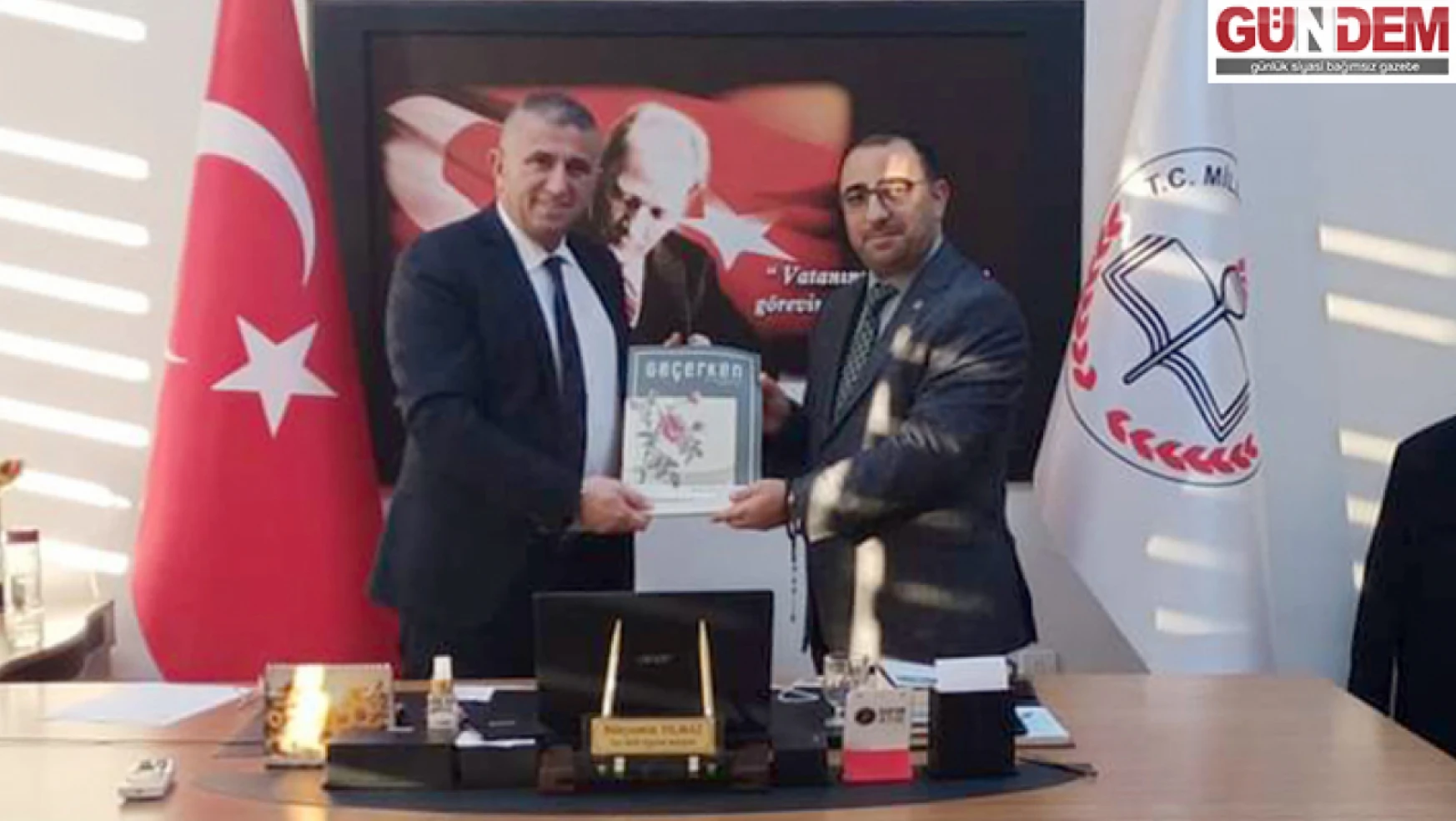 Süloğlu Müftüsü Demirkaynak Milli Eğitim Müdürü Yılmaz'ı ziyaret etti