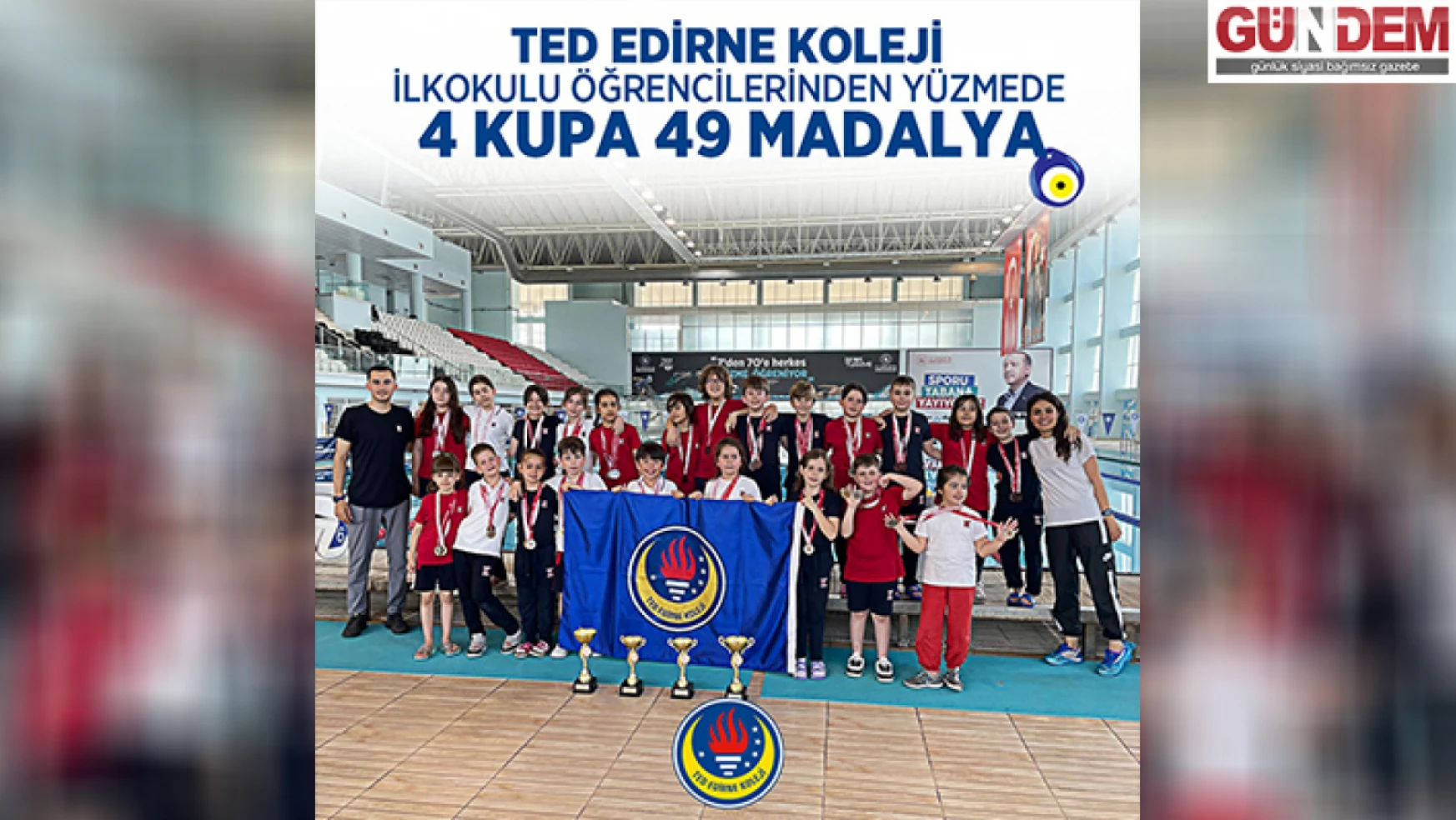 TED Edirne Koleji öğrencileri turnuvada 4 kupanın sahibi oldu