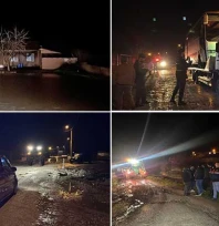 Abalar köyünde 3 ev ile 3 ahırın giriş bölümlerini su bastı