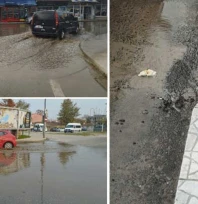 Bostanpazarı'nda yol göle döndü