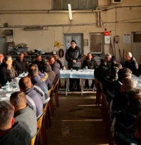 Ciğerci, merkez şantiyede görevli personelle bir araya geldi