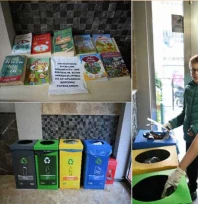 Çocuklar topladıkları atıklar sayesinde kitaplık oluşturdu