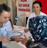 Diyabete Dikkat! Keşan'da ücretsiz şeker ölçümü yapıldı