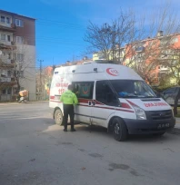 Motosiklet sürücüsü hastaneye kaldırıldı