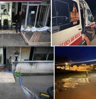 Sağanak sonucu bazı ev ve iş yerlerini su bastı, dereler taştı