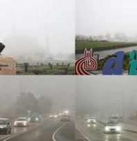 Selimiye Camisi, sis altında gözden kayboldu