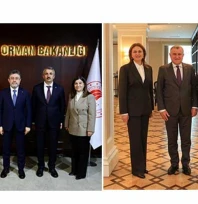 Sezer, Aksal ve İba, Bakan Yumaklı ve Bakan Aşkın Bak ile görüştü