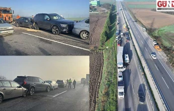 10 aracın karıştığı zincirleme trafik kazasında 7 kişi yaralandı