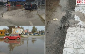 Bostanpazarı'nda yol göle döndü