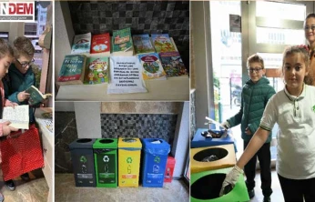 Çocuklar topladıkları atıklar sayesinde kitaplık oluşturdu