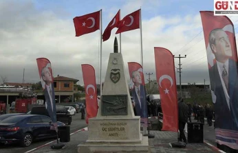 Lalapaşa'daki üç şehitler anıtı törenle açıldı