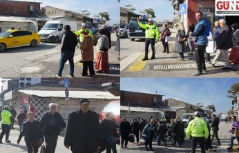 Polis ekiplerinden trafik ve yayalara önlem