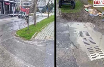 Rögar atığı caddeye taştı günlük yaşam olumsuz etkilendi