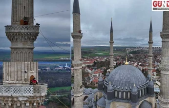 Selimiye'nin minareleri mahyalandı