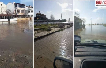 Şiddetli yağış nedeniyle Enez'de su baskınları meydana geldi