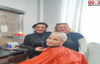 SODAM kursiyerlerinin huzurevi sakinlerine kuaförlük hizmeti