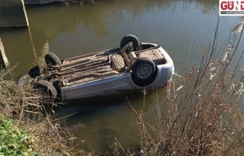 Sulama kanalına devrilen otomobilin sürücüsü hayatını kaybetti