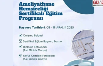 Sultan 1. Murat Devlet Hastanesi'nden sertifikalı eğitim duyurusu