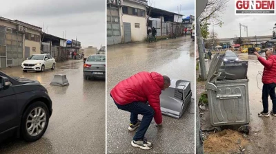 Yol ortasındaki televizyon şaşırttı