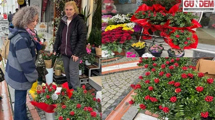 Çiçekçilerde yılbaşı yoğunluğu
