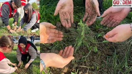 Genç Kızılay'dan etkinlik fidanlar toprakla buluştu