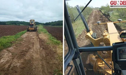 İpsala'da tarım faaliyetlerinin aksamaması için yol yapım çalışmaları sürüyor