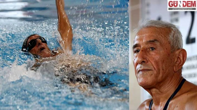 77 yaşındaki yüzücü, sırtüstü yarışlarında rakiplerine şans tanımıyor