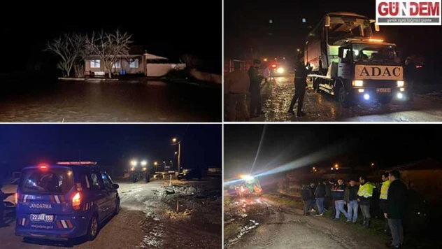 Abalar köyünde 3 ev ile 3 ahırın giriş bölümlerini su bastı