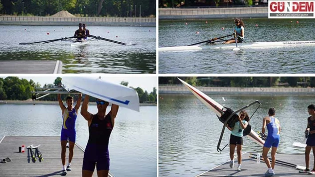 Gençler Türkiye Kürek Kupası'nda yarışacak sporcular, Meriç Nehri'nde antrenmanlarını sürdürüyor