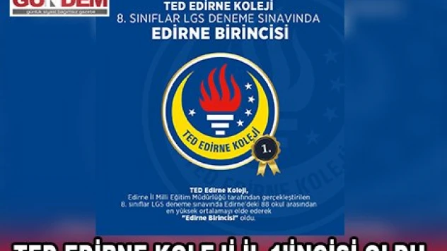 TED EDİRNE KOLEJİ İL 1'İNCİSİ OLDU